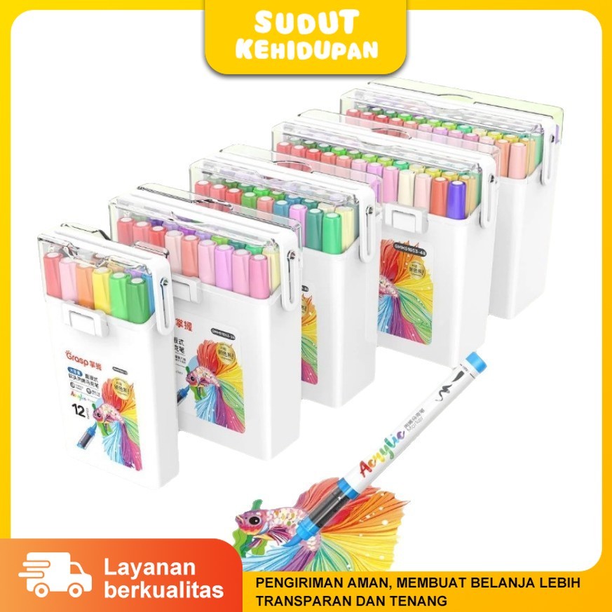 

Grasp Spidol Akrilik Ujung Lembut Tinta Anti Bocor Warna Tajam Tahan Lama