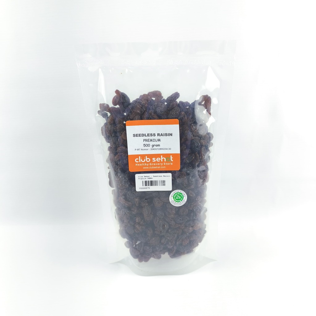

Club Sehat Seedless Raisin Premium 500Gr Kismis Hitam Anggur Kering