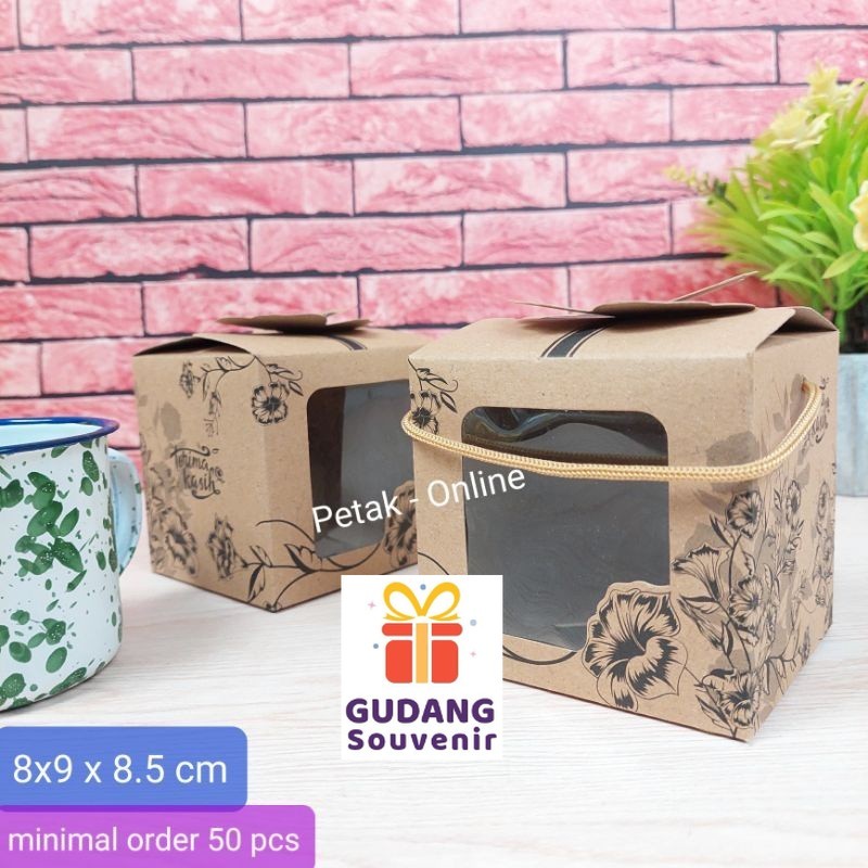 

50 Pcs, Box Coklat Kemasan 8x9 x 8.5 cm harga Murah