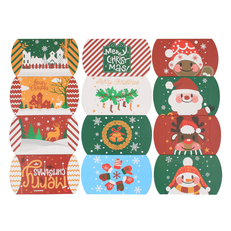 

50pcs/lot Merry Christmas Candy Pillow Boxes Chocolate Snack Packaging Xmas New Year Event Party Kids Favors Gift packing Box