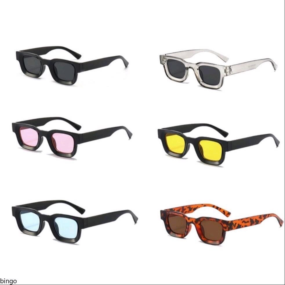 Kacamata Hitam UV400 Bingkai Persegi Kecil Gaya Vintage