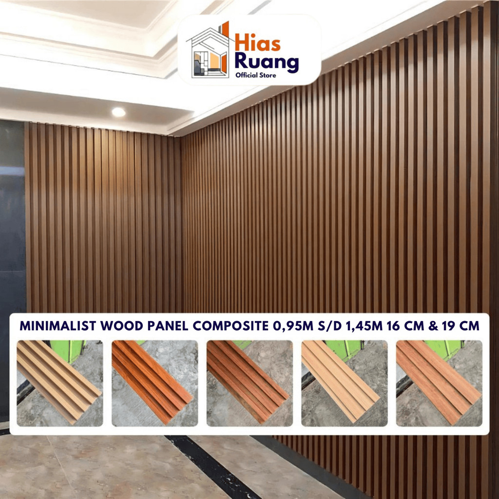 [12 Motif] Wood Panel Composite WPC 2.9m Recover Kayu Coklat Putih Merah Cherry Dark Walnut Maple Wh