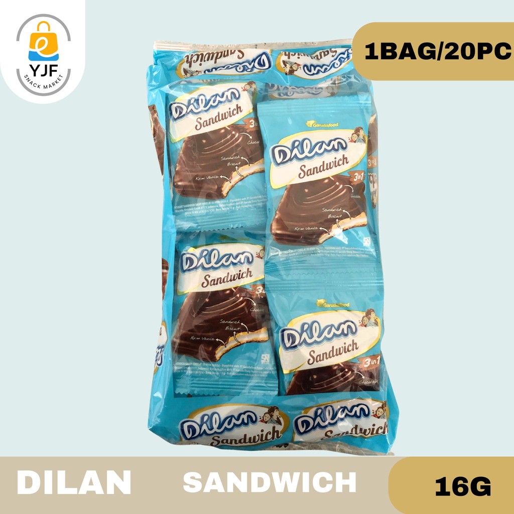 

Dilan Sandwich 16g - 1BAG/10PCS / Dilan Sandwich 3 in 1 Biskuit Coklat Krim