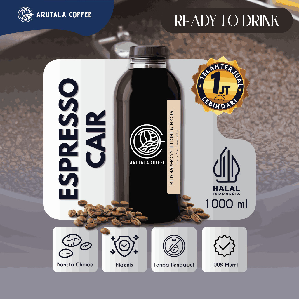 

Arutala Espresso Cair 1000 ML Siap Minum Barista Choice