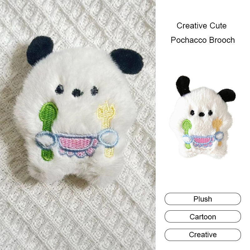 Bros Boneka Hati untuk Anak Perempuan  Pin Dekoratif untuk Ransel OMSW Bros Pochacco Lucu Kreatif