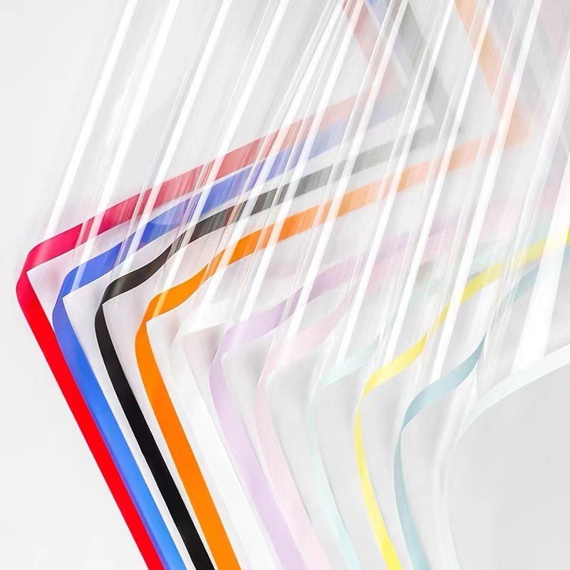 

Medok Paper - Flower Wrapping Transparant Line Color Kertas Buket Bunga Cellophane Ecer KB6007