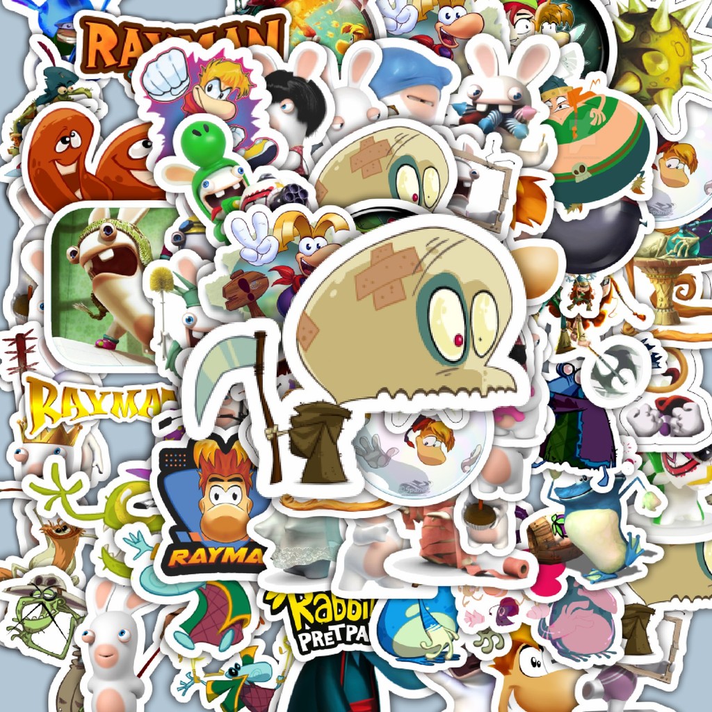 

100PCS Lucu Stiker Game Series Rayman Universe Karakter Mix Stiker Aesthetic Stiker Anti Air Stikers Berperekat Waterproof sticker decal buat Motor Helm Buku Journal Koper Casing HP Laptop Botol Minum Hadiah anak