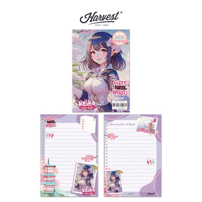 

COD Loose Leaf / Kertas Binder Harvest A5 Girls of The World - Tokyo