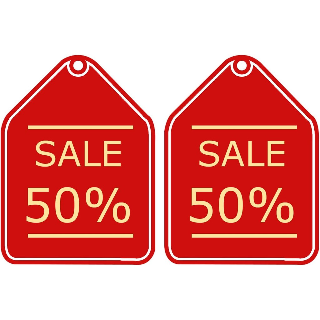 

50 Percent Off Tags 2×3 Inch Retail Tags Price Labels for Christmas Business Store Signs Retail Store(Pack-100)