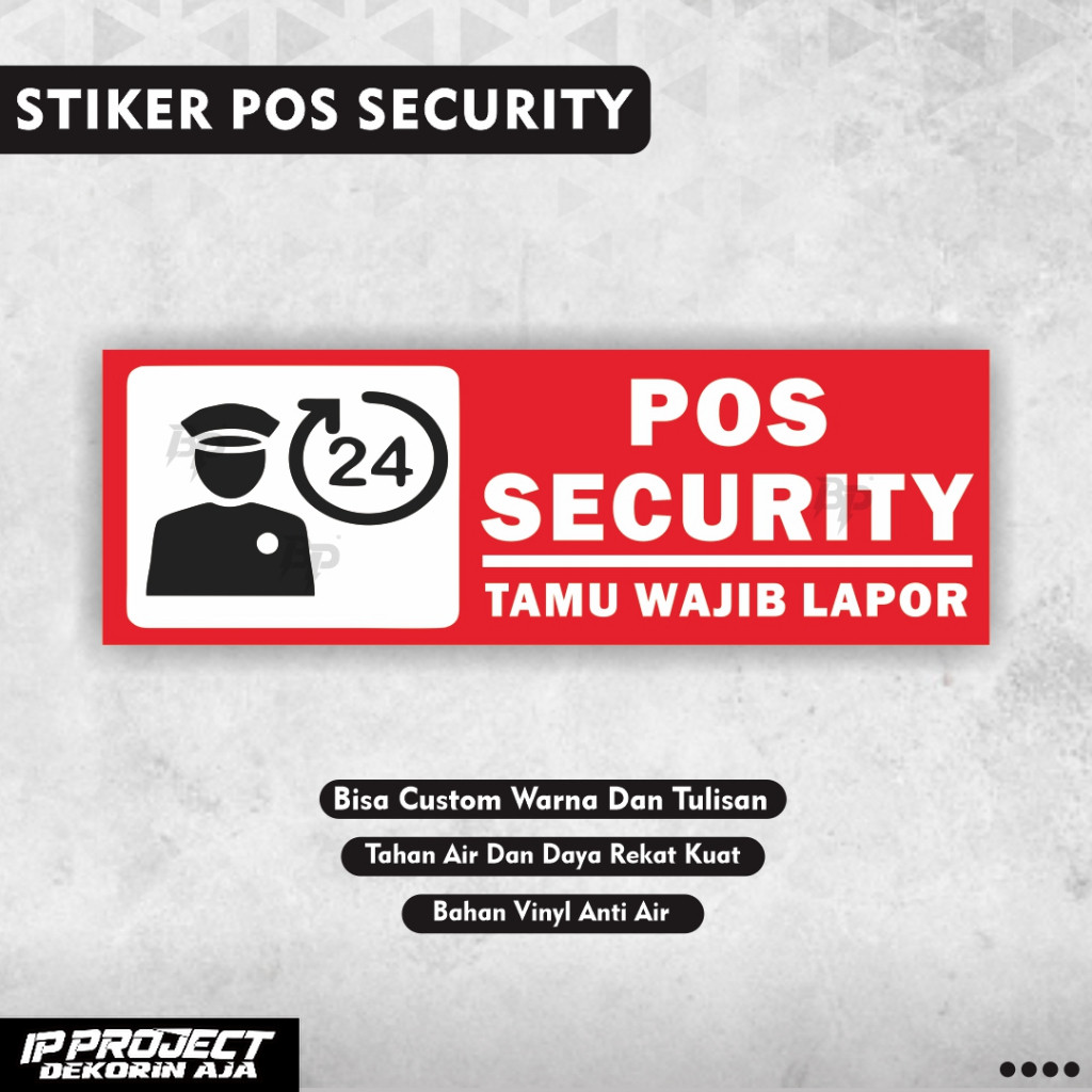 

Stiker Pos Security / Stiker Pos Keamanan / Stiker Pos satpam / Stiker tamu wajib lapor / stiker pos security 24 jam