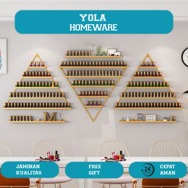 Rak kutek kayu segitiga/Rak nail art/ Rak lipstik/Rak parfum/Rak display kosmetik/Harga perpcs