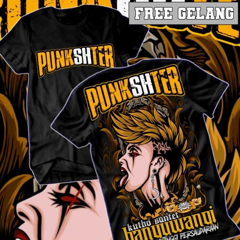 Kaos PUNKSHTER Banyuwangi Kutho Santet Free Gelang