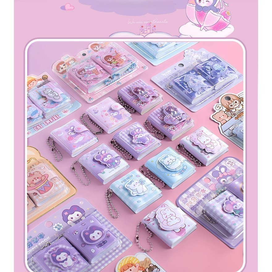 

Aimilo Set Buku Tulis Mini Kecil Velcro Portabel Gantungan Aesthetic