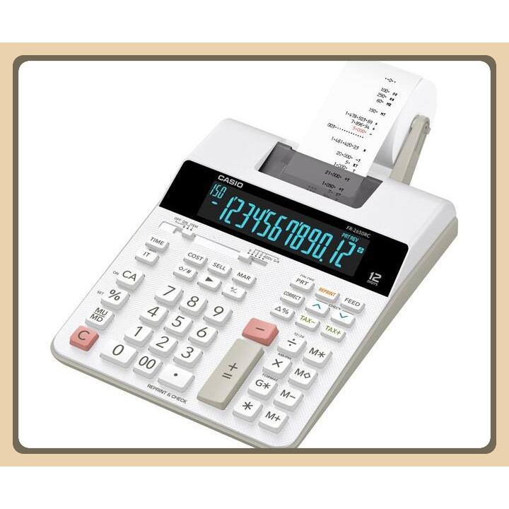 

Casio FR-2650RC Kalkulator Printer 12 Digit Dengan Reprint, Desain Textured, Auto Power Off