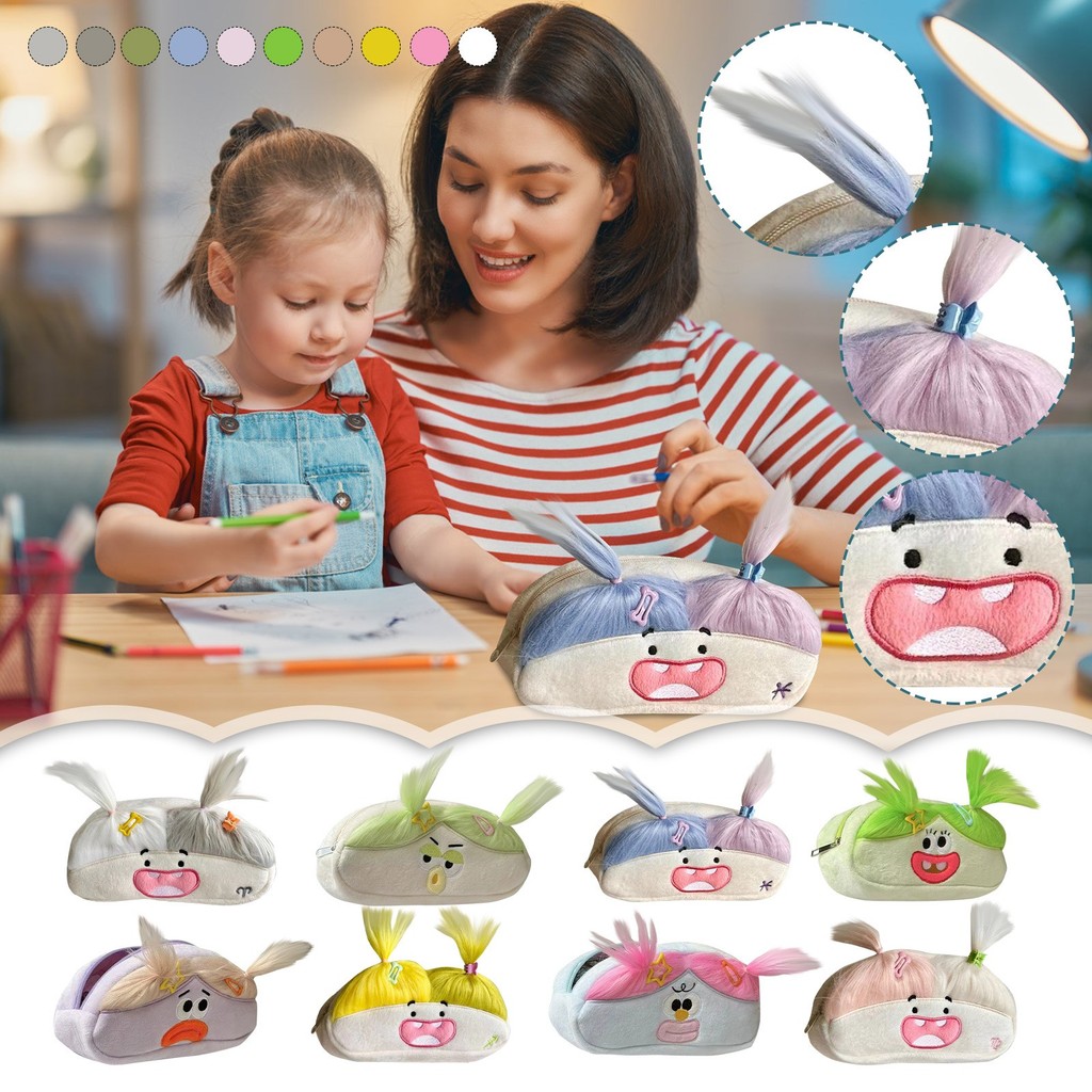 

Creative Cotton Doll Pencil Case Cute Ugly Plush Large Capacity Pen Storage Bag School Children Stationery Supply
