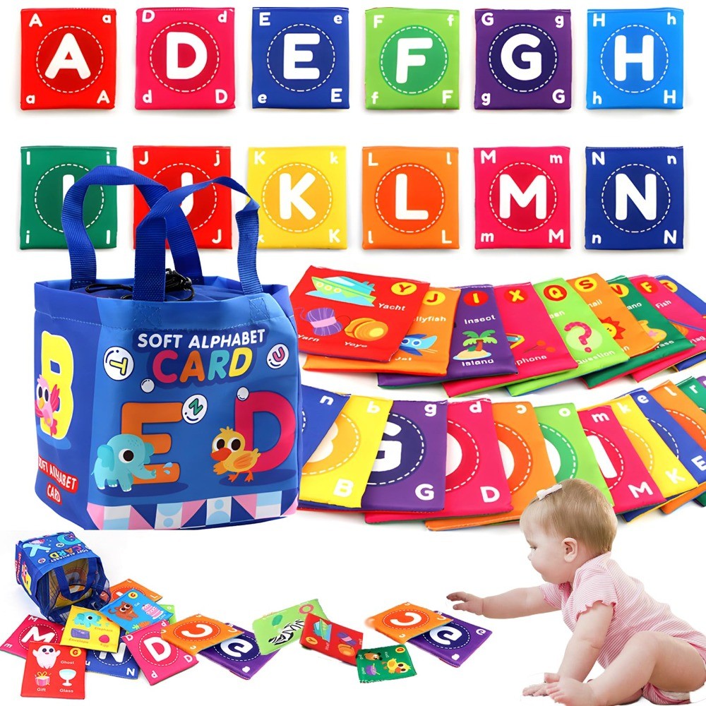 Baby Soft Sensory Cloth Book Cards Alphabet Numbers Colors Shapes Animals Early Learning Toys Gift f