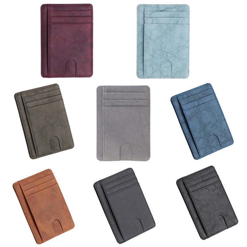 

Slim RFID Blocking Leather Wallet Credit ID Card Holder Purse Money Case for Men Women