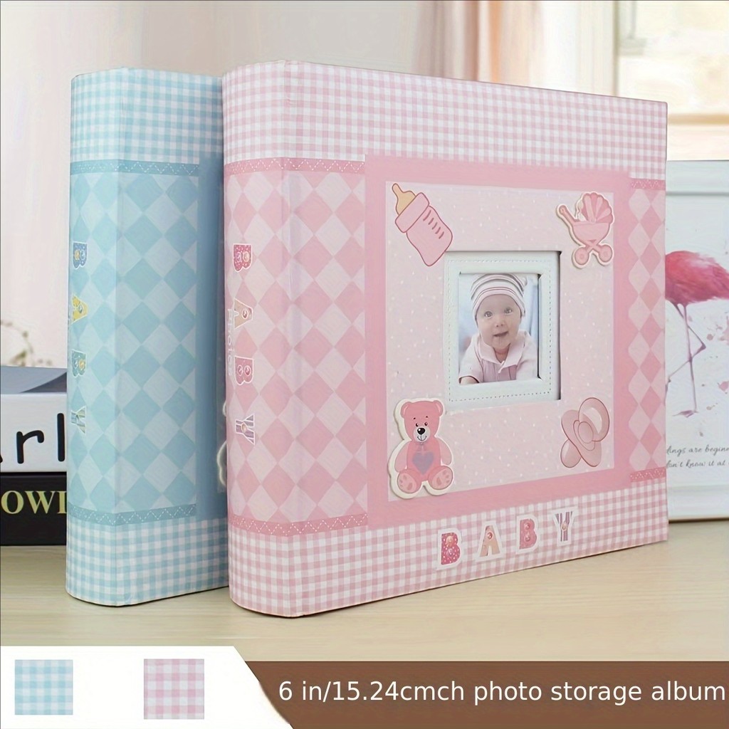 

Photo Album with Writing Space 4x6 Photos Hold 200 , Family Baby Kids Cute Photo Album with Writing Space