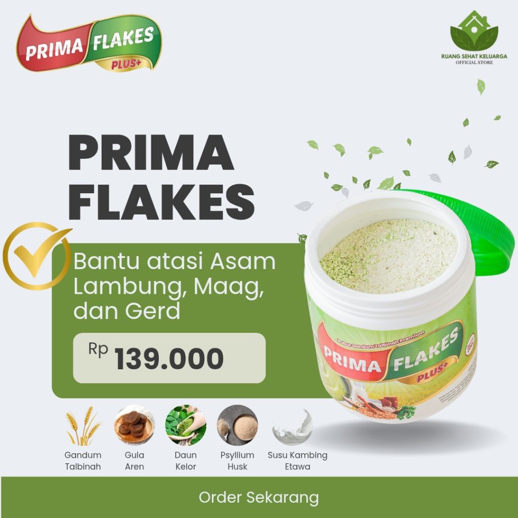 

PRIMAFLAKES BUBUR SEREAL GANDUM TALBINAH BANTU ATASI MAAG ASAM LAMBUNG GERD