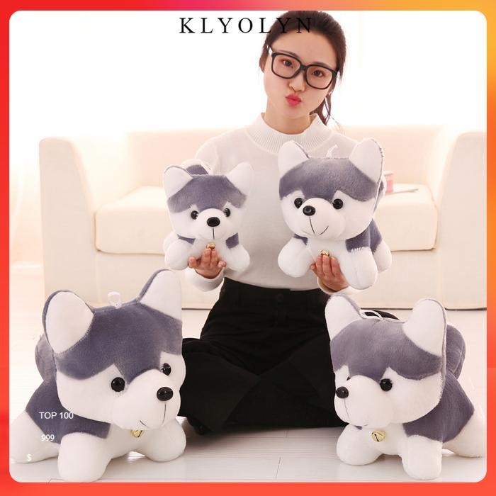 Boneka Husky Anjing Serigala Imut Kristal Super Lembut Kado Pacar Anak - 25 cm
