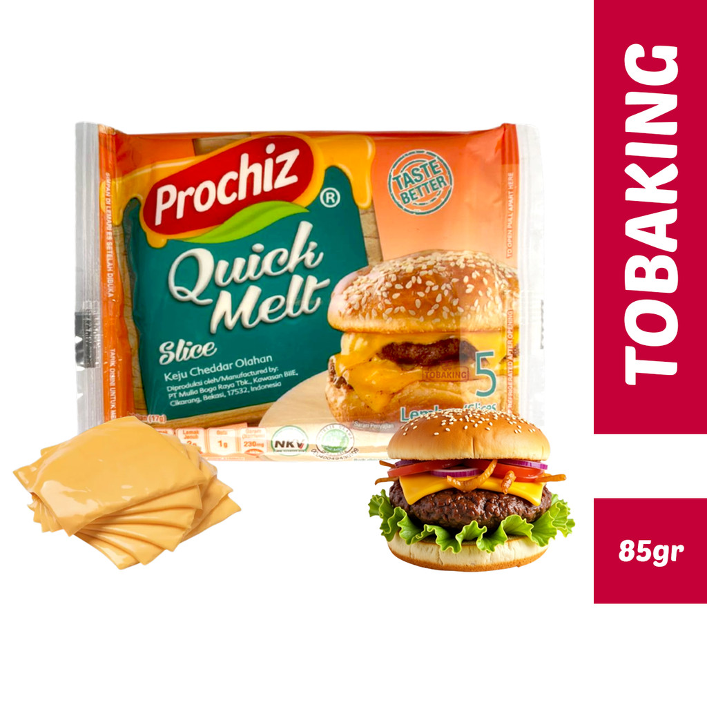 

Prochiz Quick Melt Slice 85 gr isi 5 slice keju lembaran cheedar
