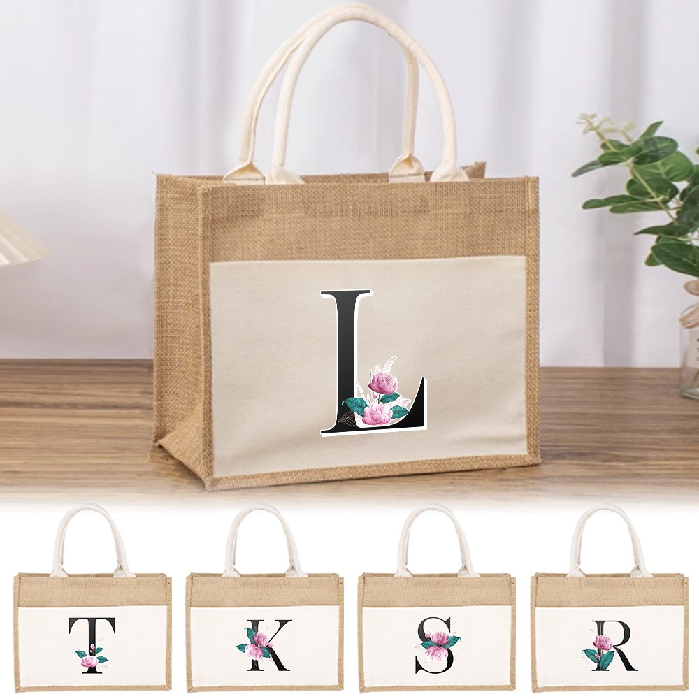 Tas Belanja Linen Shoulder Bag Jute Bag Handbag Sacks Jute Imitation Sacks Linen Bags Women Shopping