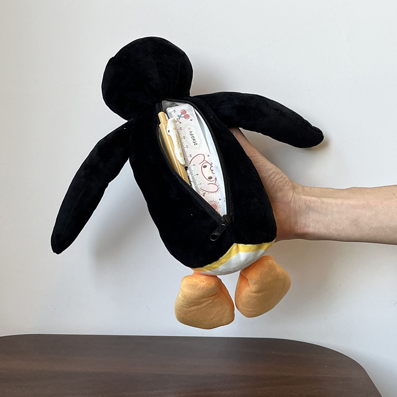 

Cute Penguin Plush Pencil Case Large Capacity Pen Bag Students Stationery Supplies Storage Bag Gifts
