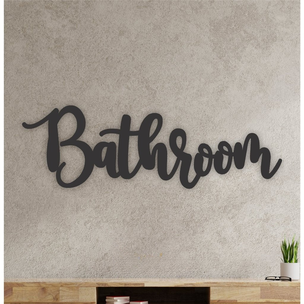 Hiasan Dinding Cutting "Bathroom" Plywood 3mm