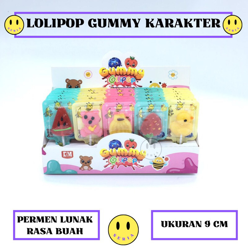 

Permen Gummy Lollipop Karakter Isi 30 pcs Grosir Murah