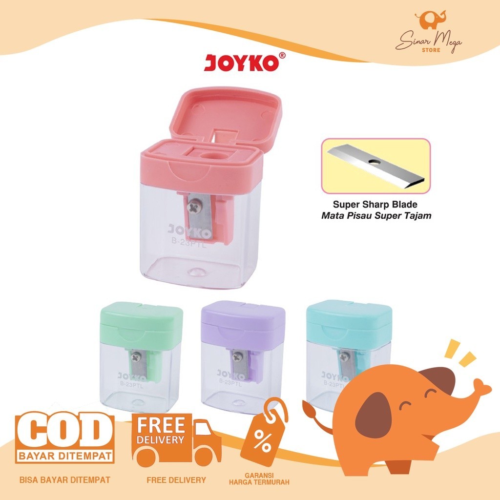 

Pengserut Sharpener Joyko B-23PTL / Serutan Rautan Warna Warni Lucu Murah Berkualitas