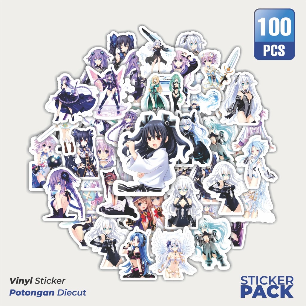 

100 PCS STIKER Stiker Game Series Neptunia Universe Karakter Mix 2 Waterproof Aesthetic- Untuk Laptop, Motor, dan Helm - Paper Stationery Pack