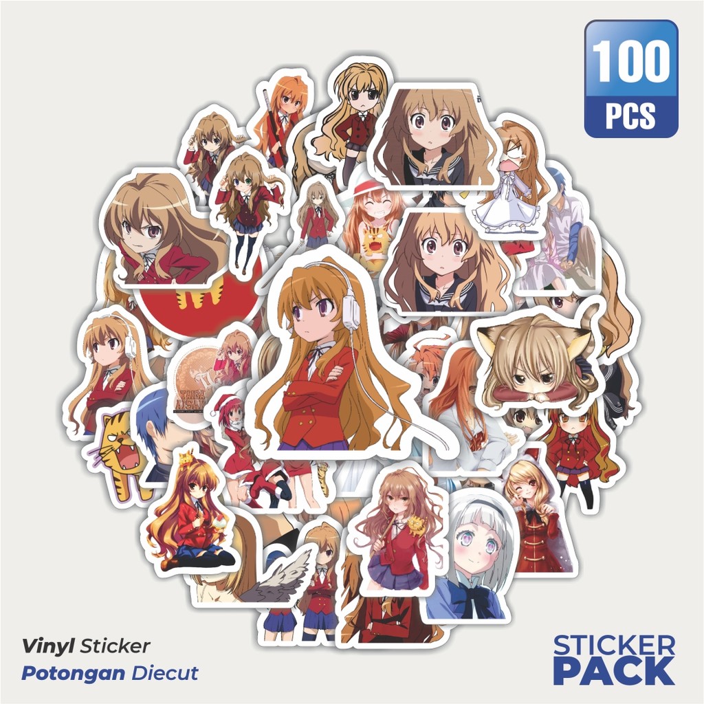 

100 PCS STIKER Stiker Anime Series Toradora Karakter Mix 1 Waterproof Aesthetic- Untuk Laptop, Motor, dan Helm - Paper Stationery Pack