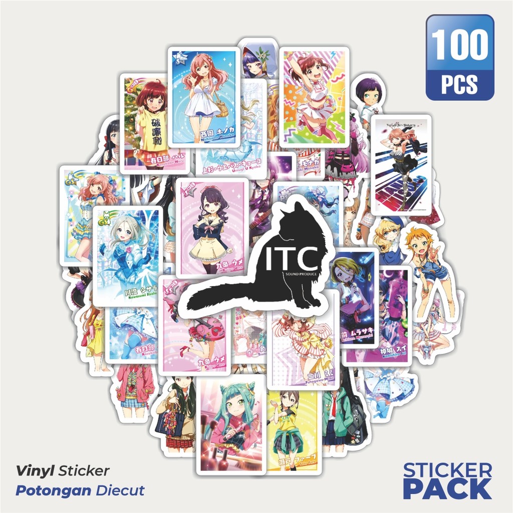 

100 PCS STIKER Stiker Game Series Tokyo 7th Sisters Karakter Mix Waterproof Aesthetic- Untuk Laptop, Motor, dan Helm - Paper Stationery Pack