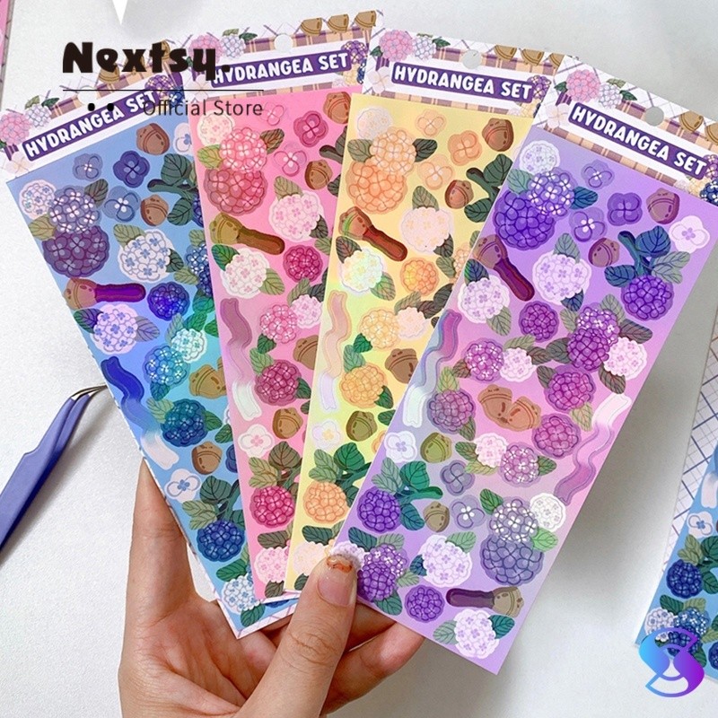 

Nextsy Stiker Seri Bunga Romantis Stiker Laser Warna-warni Stiker DIY Lucu Dekorasi