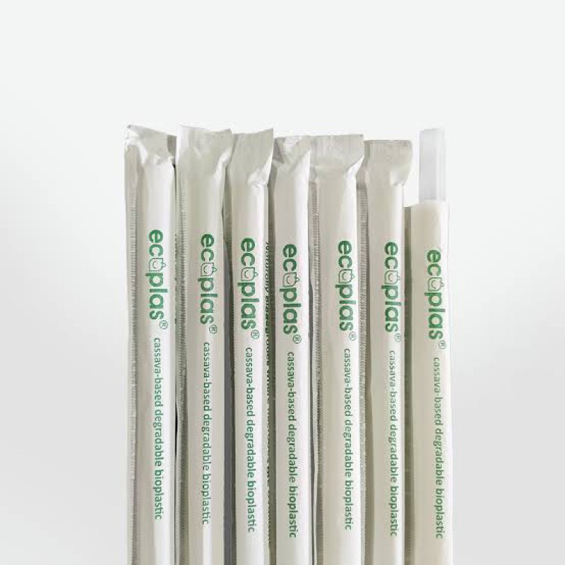 Cassava Straw 6x20cm - Sedotan Cassava Runcing 6mm x 20cm - Ecostraw