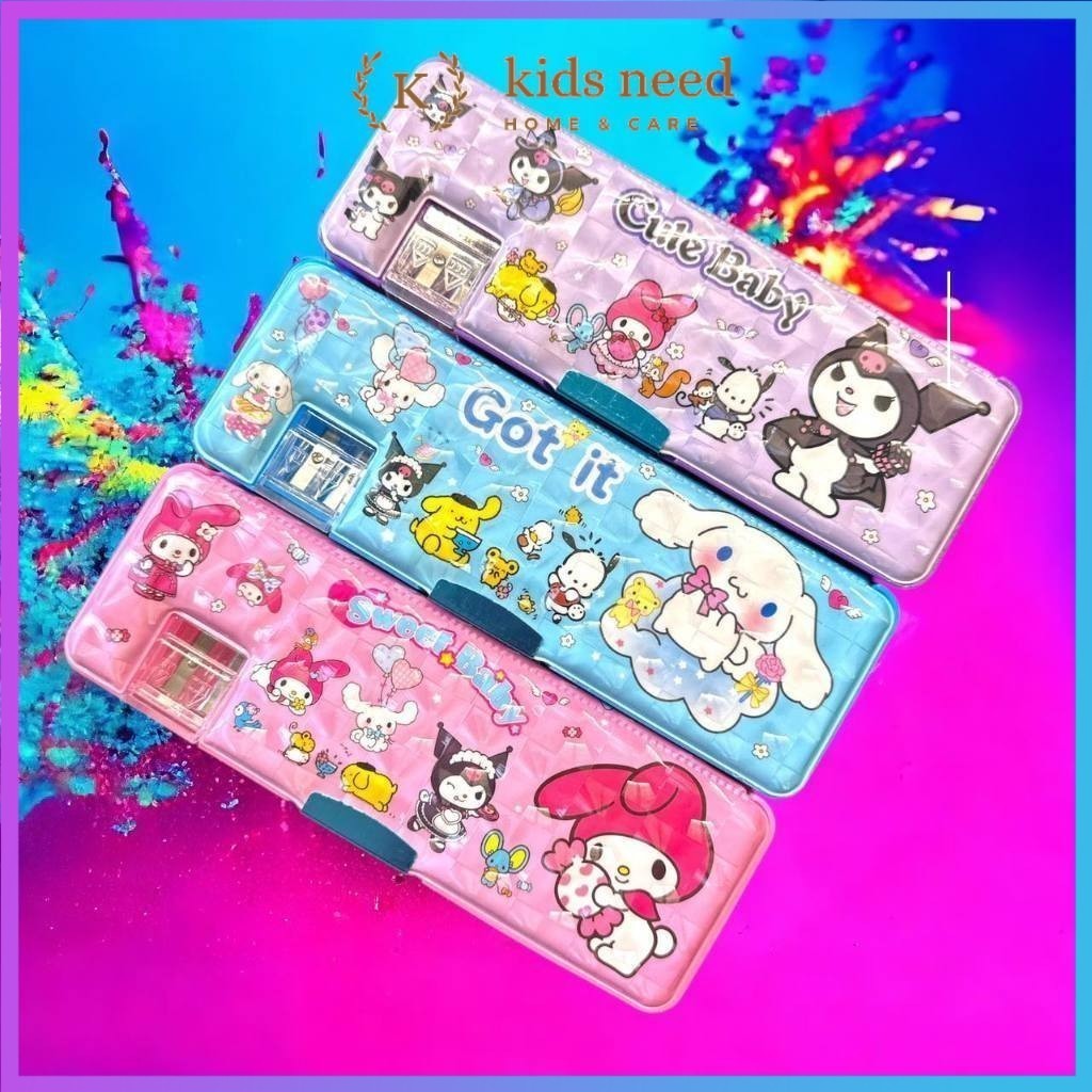 

Tempat Pensil Magnet Karakter 2 Sisi / Kotak Pensil Magnet Karakter Dengan Rautan Mini / Pensil Case Hologram Lucu