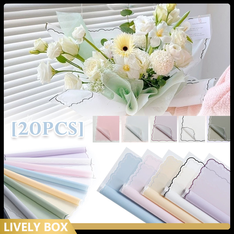 

20 Lember Kertas Buket List Cloud Frame Transparan/Transparan Kertas Buket Bunga Cellophane Florist