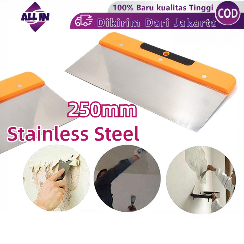 250mm Sekrap Stainless Steel Skrap Dempul Stainless Kape Scraper Kape Dempul Stainless Steel 304