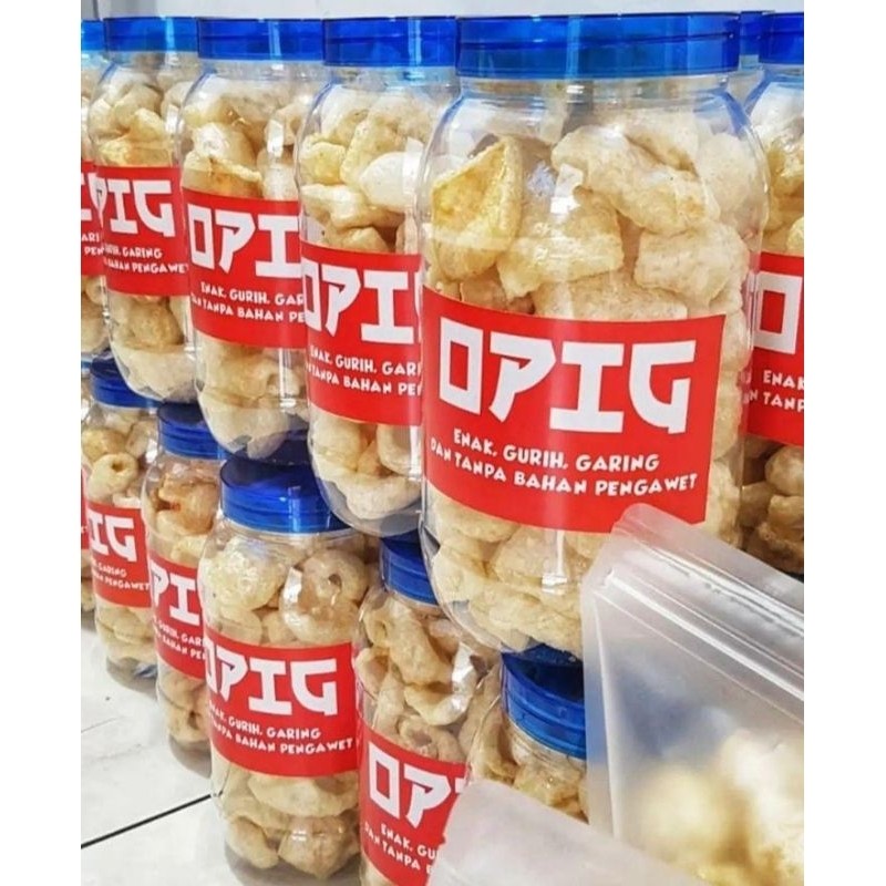 

Opig kerupuk kulit babi paket hemat isi 2 toples 2lt