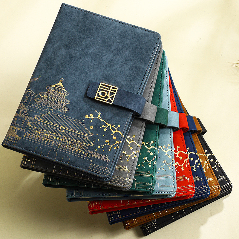 

Elegant Oriental Leather Journal A5 Notebook Traditional Chinese Design Thick Paper Writing Notepad for School Office Gift