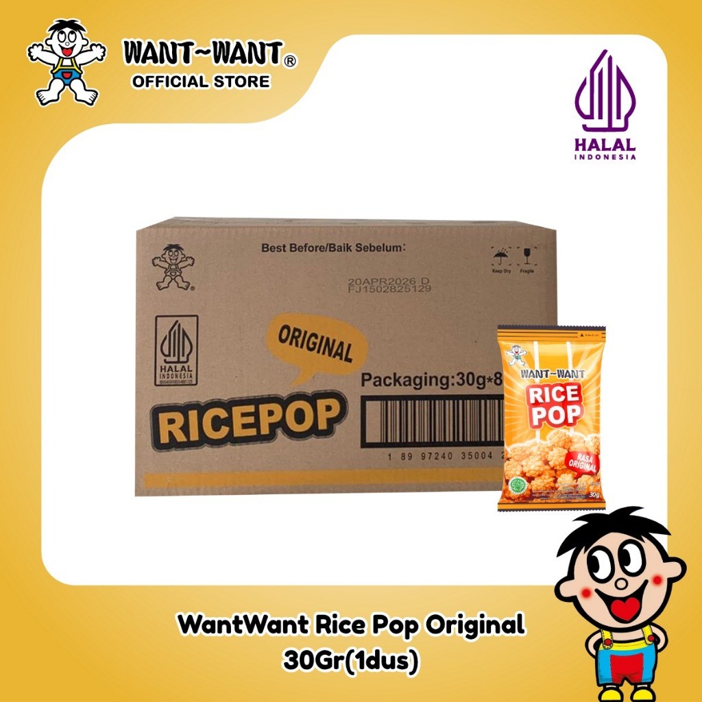 

Want Want Snack Beras Rice Pop 30Gr x 32 pcs ( 1 dus ) | Rice Crackers