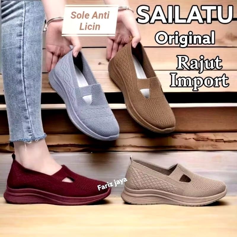 TERLARISSepatu Sailatu Rajut Sol Warna Import Terbaru