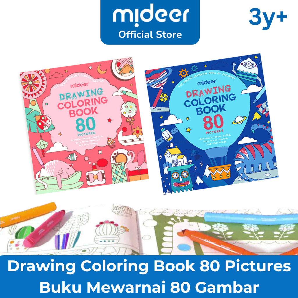 

Mideer Drawing Coloring Book 80 Pictures Buku Gambar Mewarnai Anak