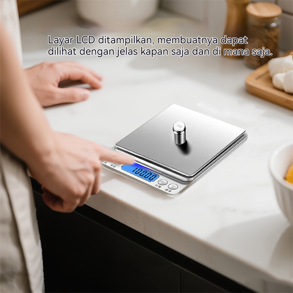 Timbangan Dapur Mini 1pc COD 1Kg Akurasi 0.1g Layar LCD Jelas