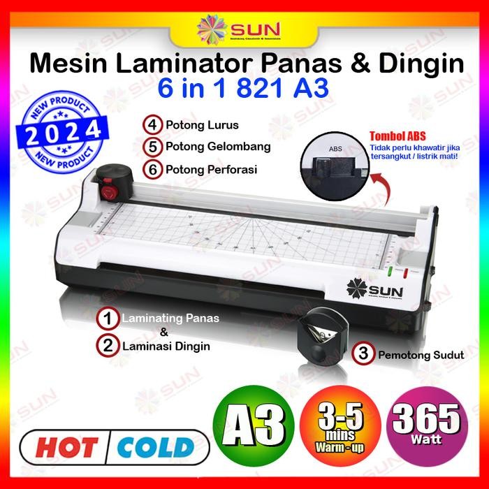 

Mesin Laminating A3+ ( 320 mm ) - LME001A3 / 6 IN 1 821 ( Bisa Laminating Panas dan Laminasi Dingin, untuk KTP, Ijasah, KK, Sertifikat, Akte, Dokumen, Kertas Foto ) - A3