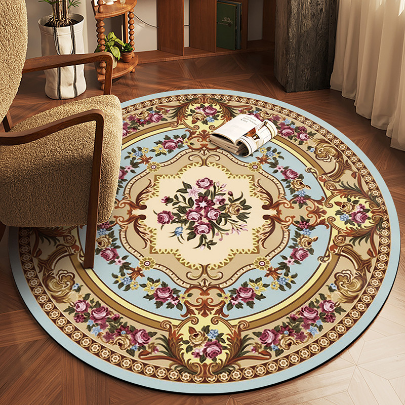 Tikar lantai kamar tidur bundar/Karpet bundar anti-selip/Bantal kursi meja rias/Alas anti-selip/Tika