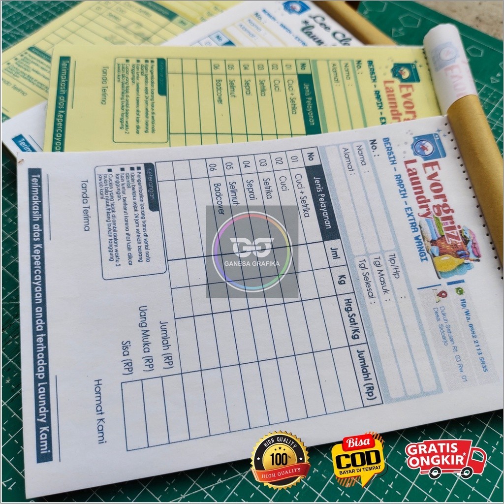 

nota laundry Full Color nama londry kamu sendiri custom COD