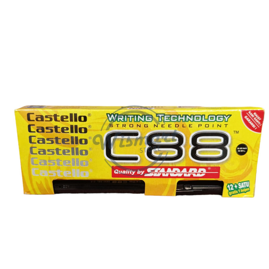 

Pulpen / Ballpoint Standard Castello C88 Hitam/Biru 1pcs