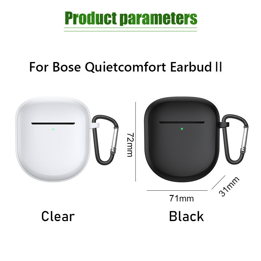 TPU Case Bose Quietcomfort Earbuds II/2 tws + Hook / Case Casing Cover Bose Silicone Bose