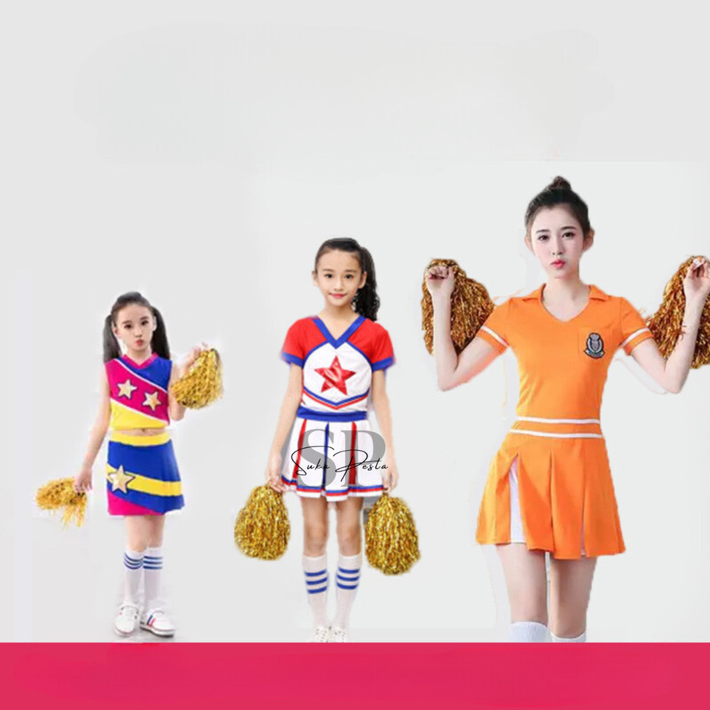 Pom Pom Cheerleader 1 Pasang / Pompom Nari Rumbai / Pompom Rumbai Cheerleader